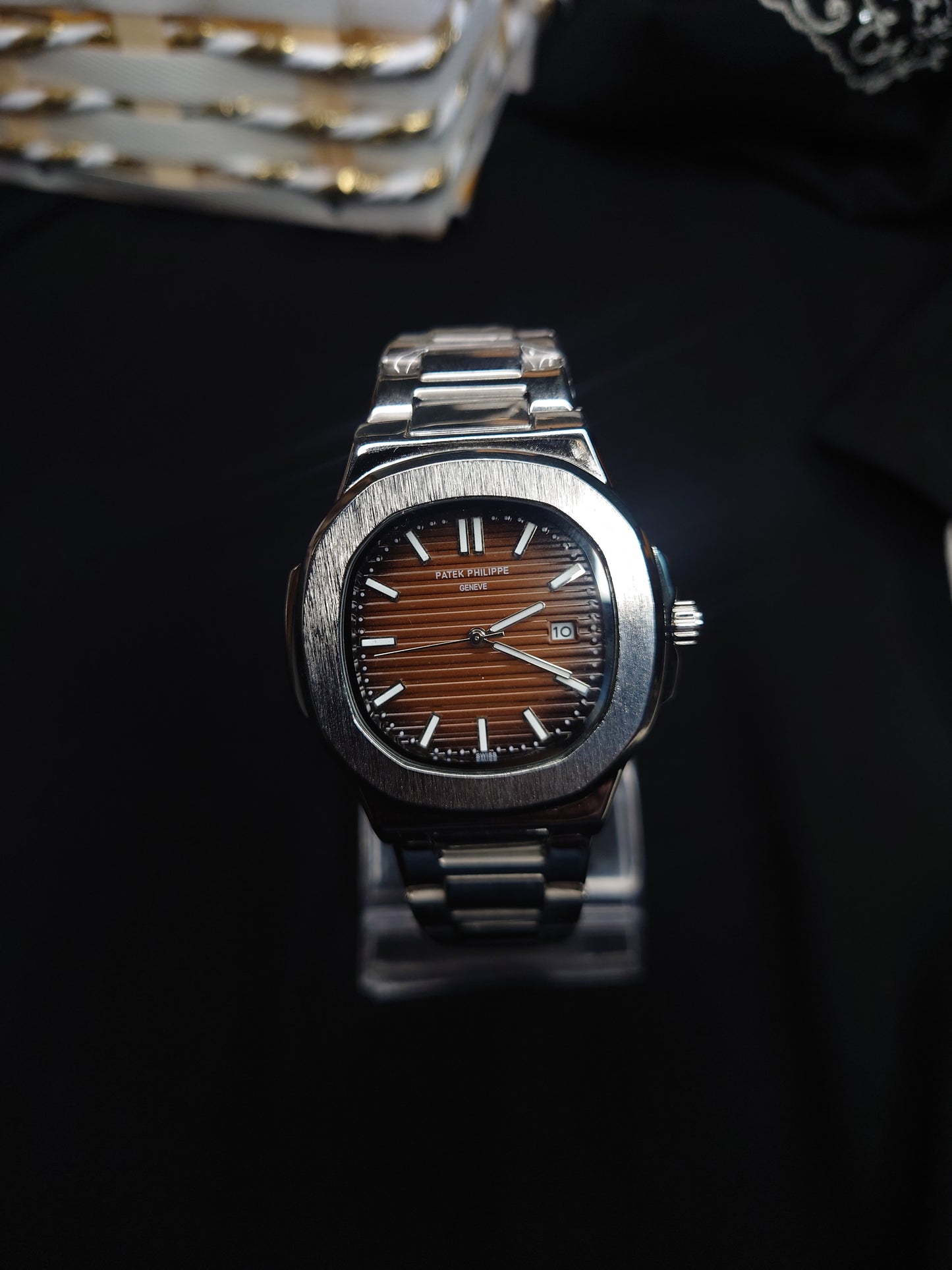 Patek Philippe Nautilus Chocolate Brown Dial Stainless Steel Luxury Watch