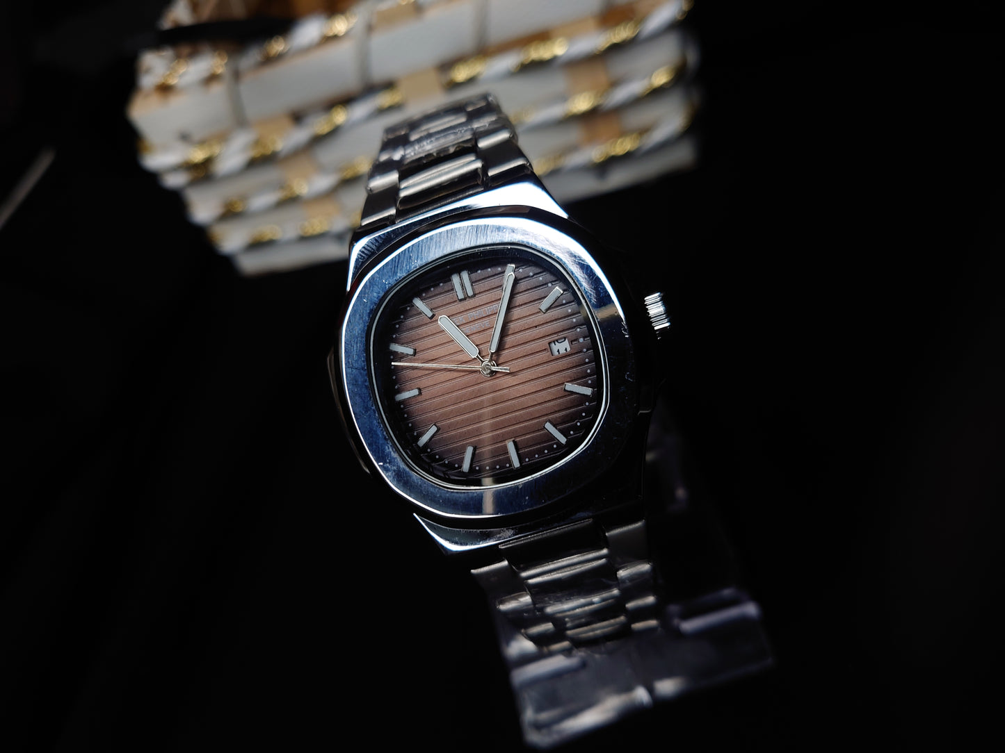 Patek Philippe Nautilus Light Brown Dial Stainless Steel Luxury Watch
