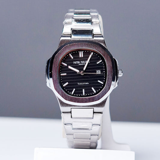 Patek Philippe Nautilus Black Dial Stainless Steel Luxury Watch
