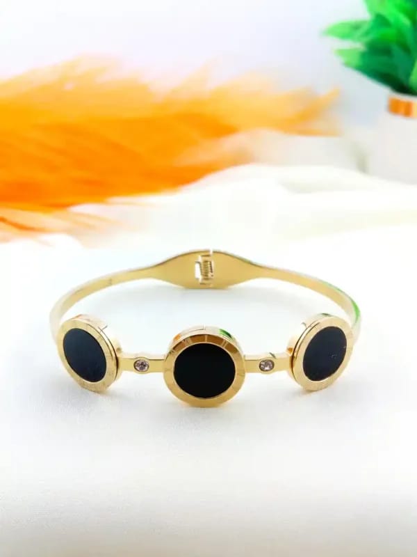 Luxury Black & Gold Jewelry Set – Adjustable Ring, Bracelet & Chain Bracelet