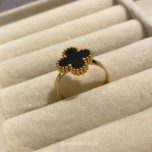 Luxury Black & Gold Jewelry Set – Adjustable Ring, Bracelet & Chain Bracelet