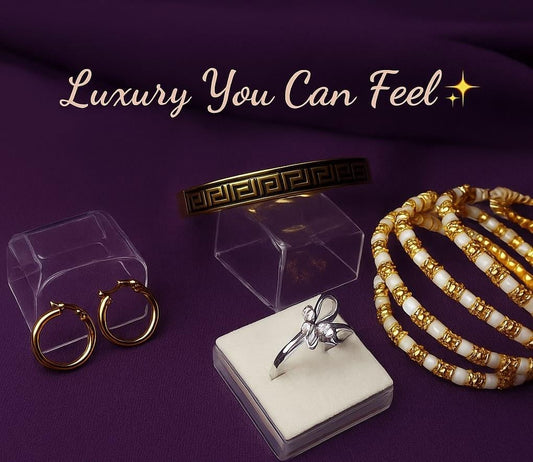 Elegant Gold & Silver Stainless Steel Jewelry Set – Ring, Bangles, Bracelet & Earrings